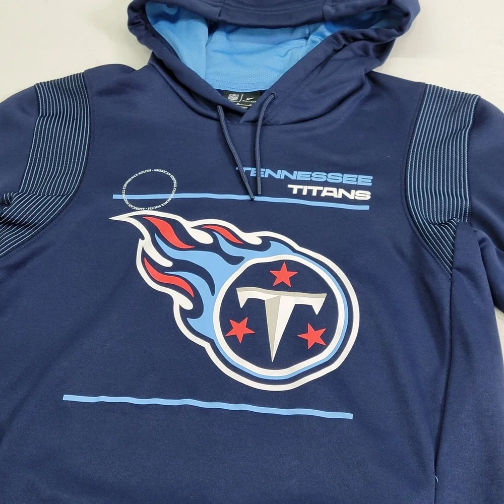 Nike NFL Tennessee Titans On Field Dri-Fit Pullover Hoodie Navy‎ Mens Sz M EUC